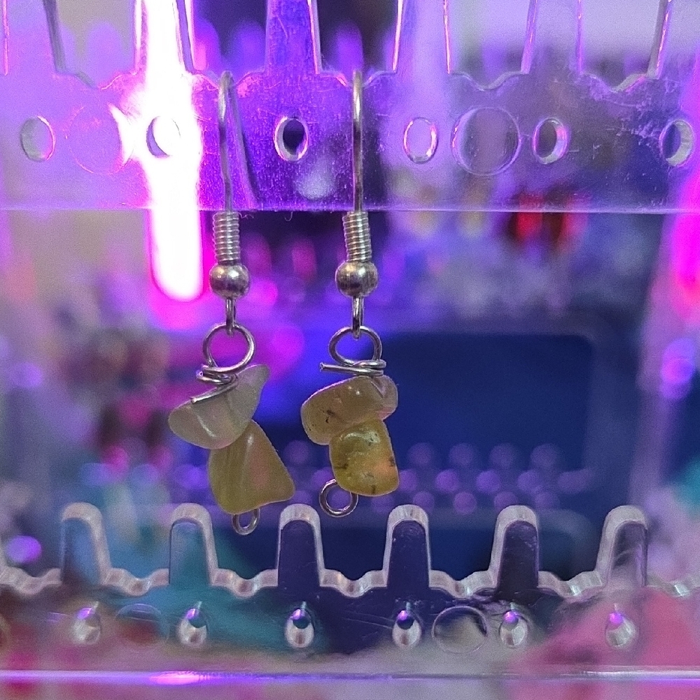 Nephrite Jade Crystal Earrings